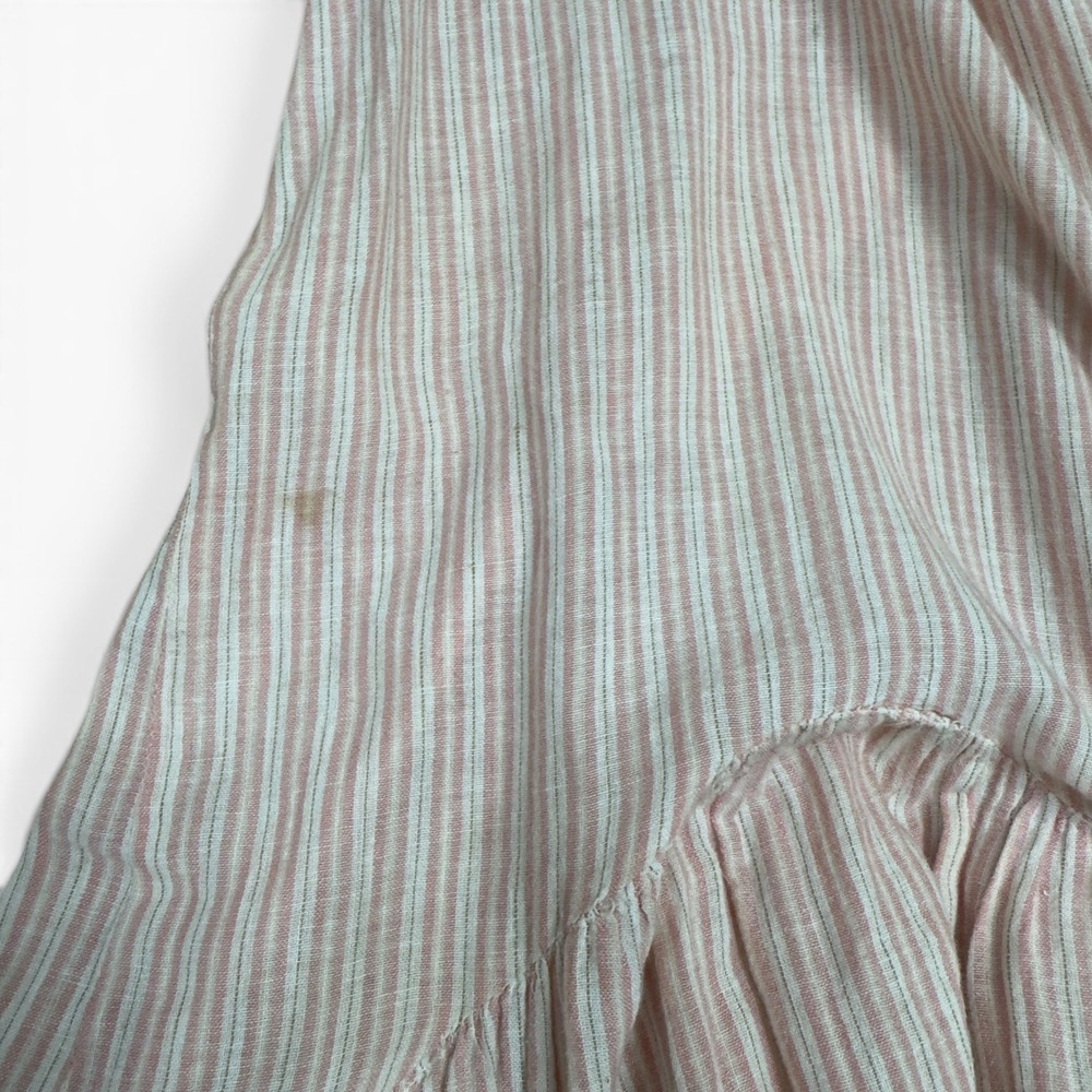 Johnny Was Pete & Greta Dress Large Pink Embroidered Striped Linen Cotton FLAW - Picture 7 of 9